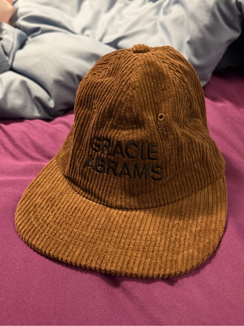 Brown corduroy Gracie Abrams cap